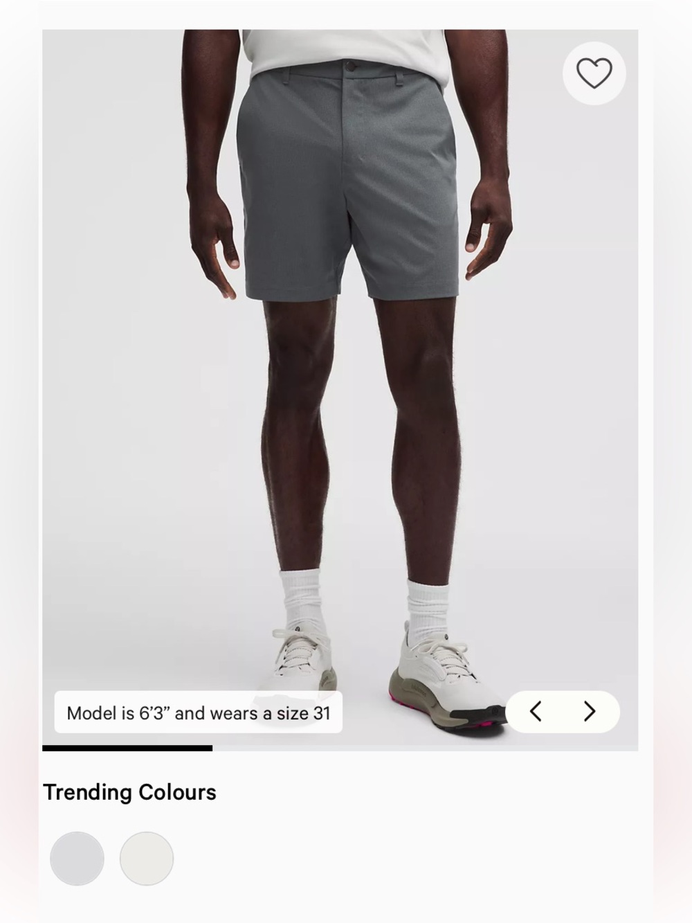 lululemon athletica Men's Light Gray Grid-Text Athletic Shorts